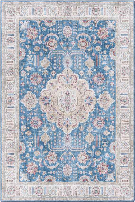 Loeswijk Traditional Sky Blue Area Rug