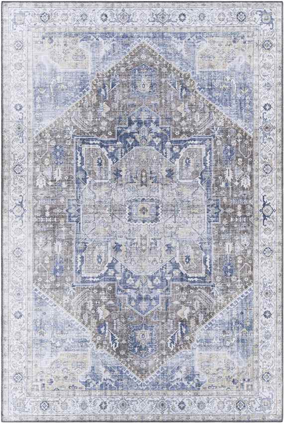 Maasdriel Traditional Dark Blue Area Rug