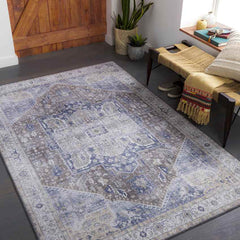 Maasdriel Traditional Dark Blue Area Rug
