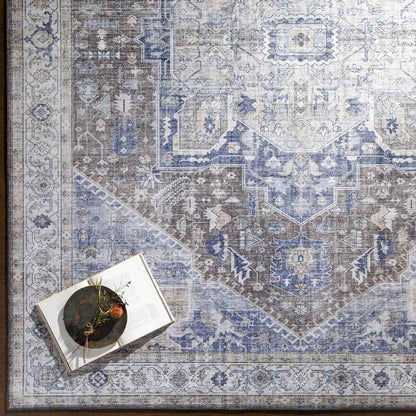 Maasdriel Traditional Dark Blue Area Rug