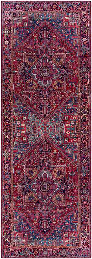 Looneind Traditional Dark Red Area Rug
