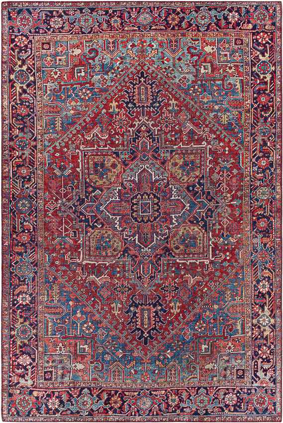 Looneind Traditional Dark Red Area Rug