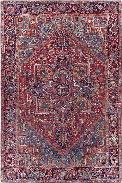 Looneind Traditional Dark Red Area Rug