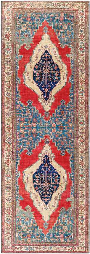 Loosbroek Traditional Bright Red Area Rug