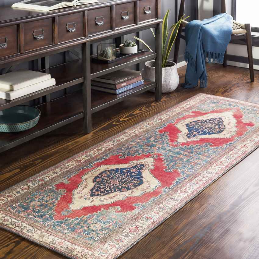 Loosbroek Traditional Bright Red Area Rug
