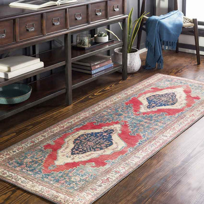 Loosbroek Traditional Bright Red Area Rug