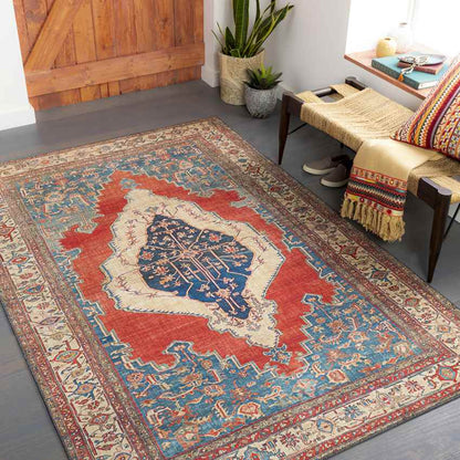Loosbroek Traditional Bright Red Area Rug