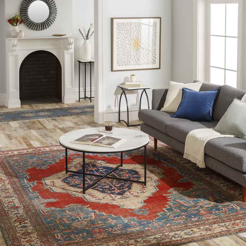 Loosbroek Traditional Bright Red Area Rug