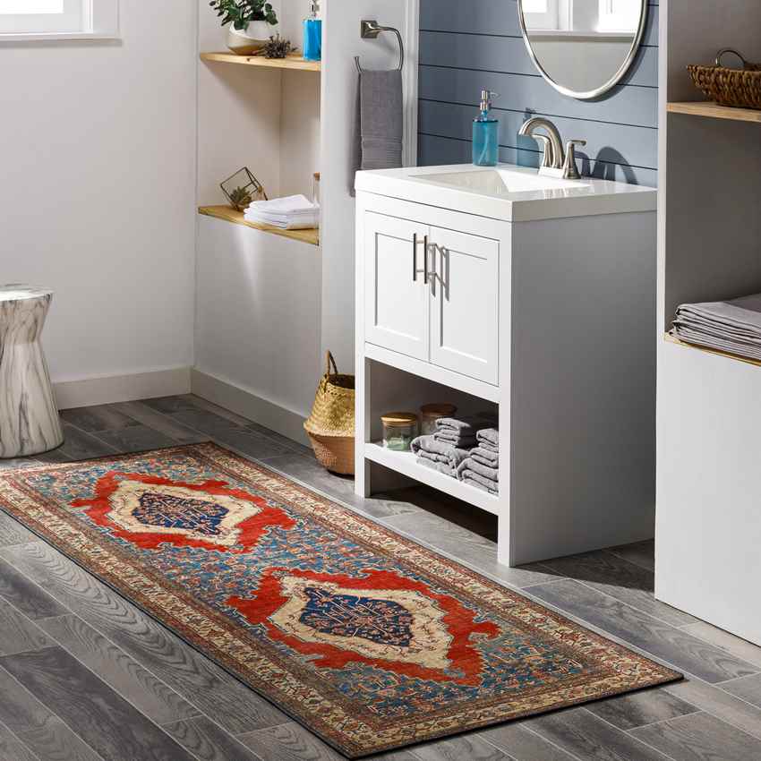 Loosbroek Traditional Bright Red Area Rug