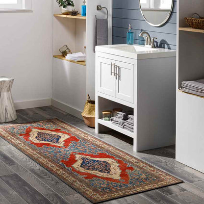 Loosbroek Traditional Bright Red Area Rug