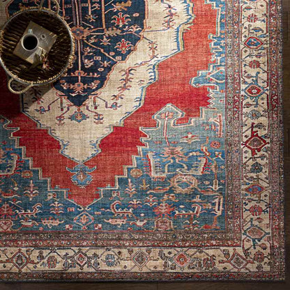 Loosbroek Traditional Bright Red Area Rug