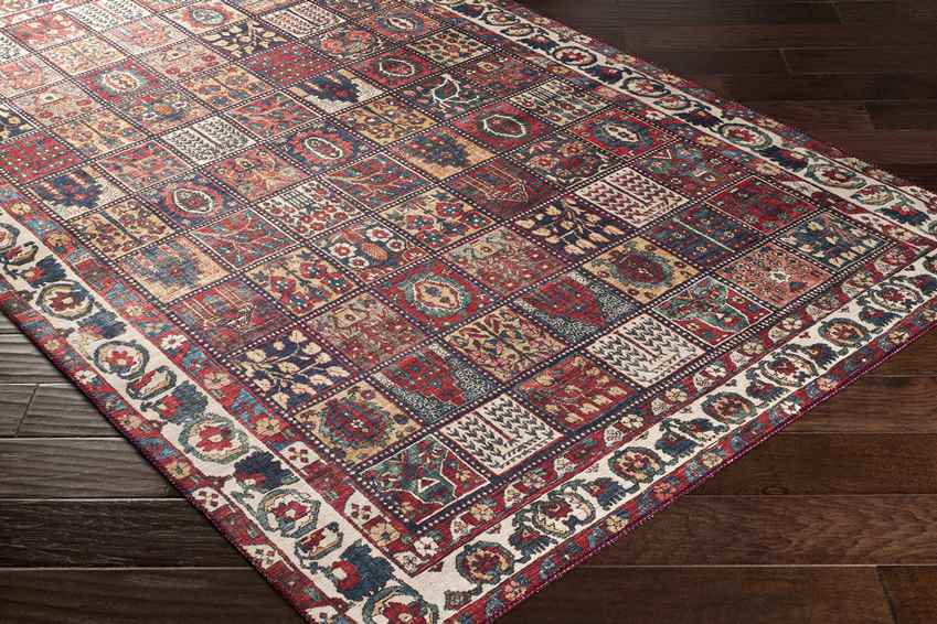 Luitert Traditional Dark Red Area Rug