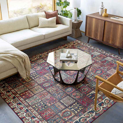 Luitert Traditional Dark Red Area Rug