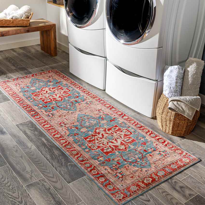 Maarheeze Traditional Burnt Orange Area Rug