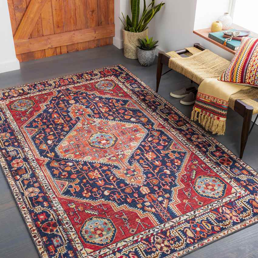 Maashees Traditional Red Area Rug