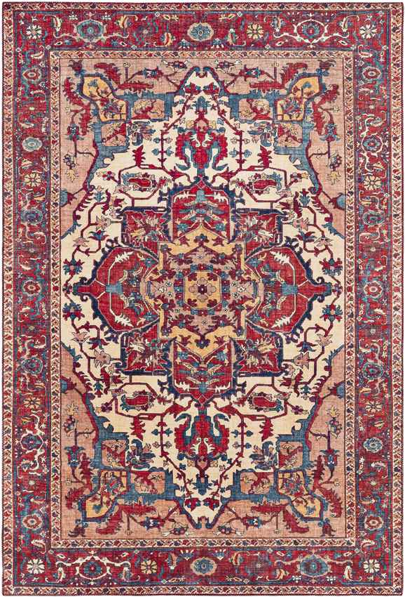 Maaskant Traditional Bright Red Area Rug