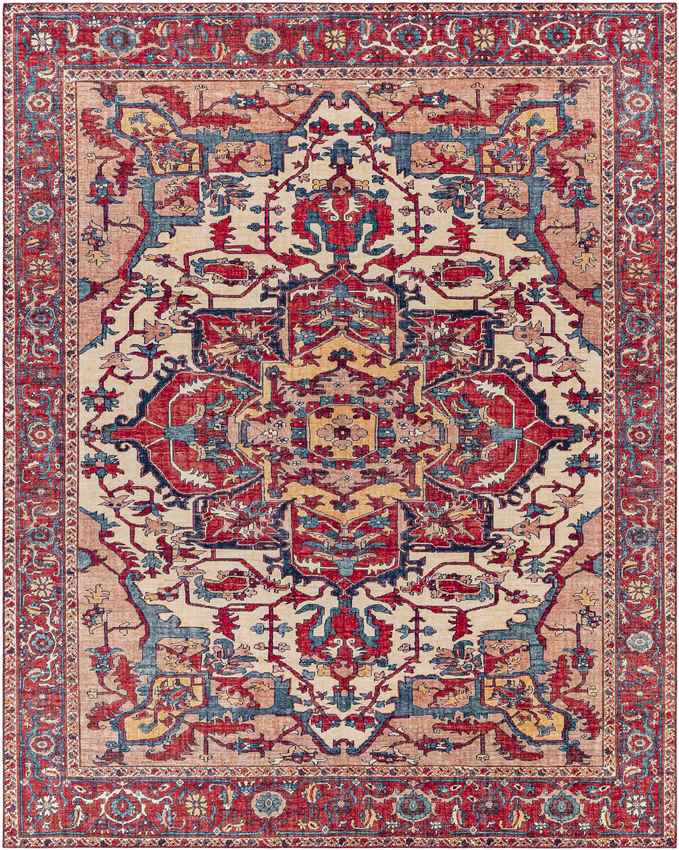Maaskant Traditional Bright Red Area Rug