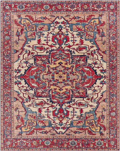 Maaskant Traditional Bright Red Area Rug