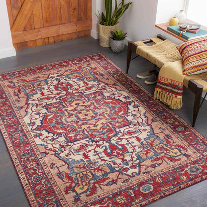 Maaskant Traditional Bright Red Area Rug