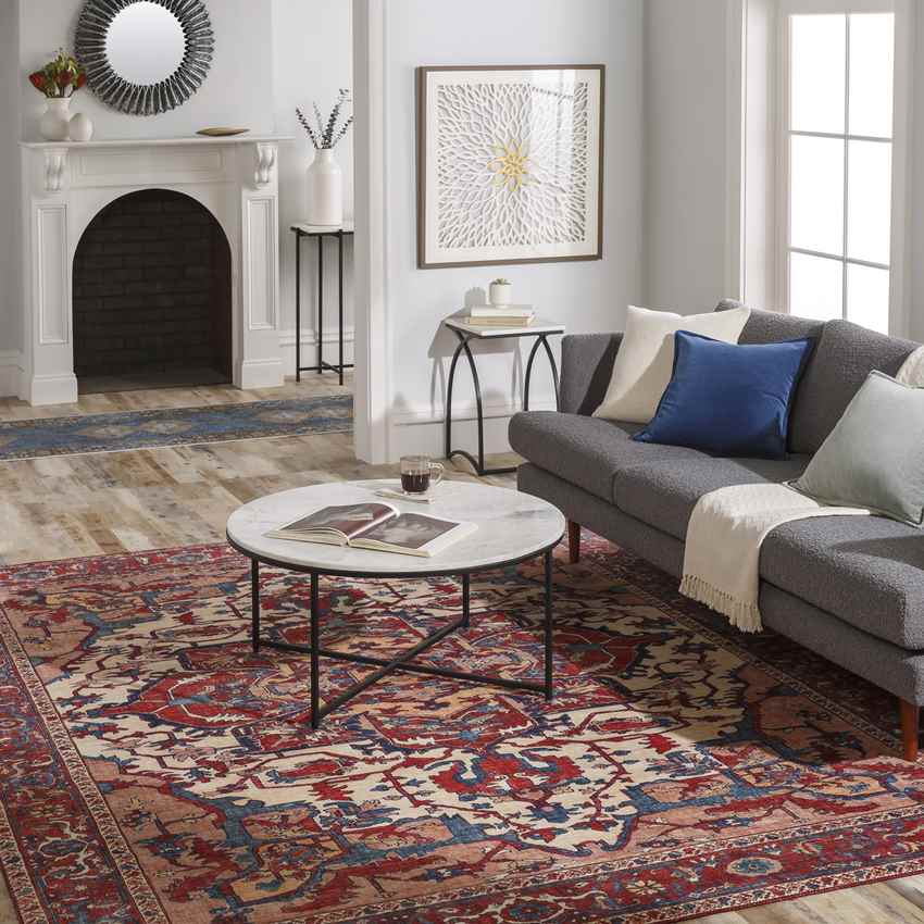 Maaskant Traditional Bright Red Area Rug