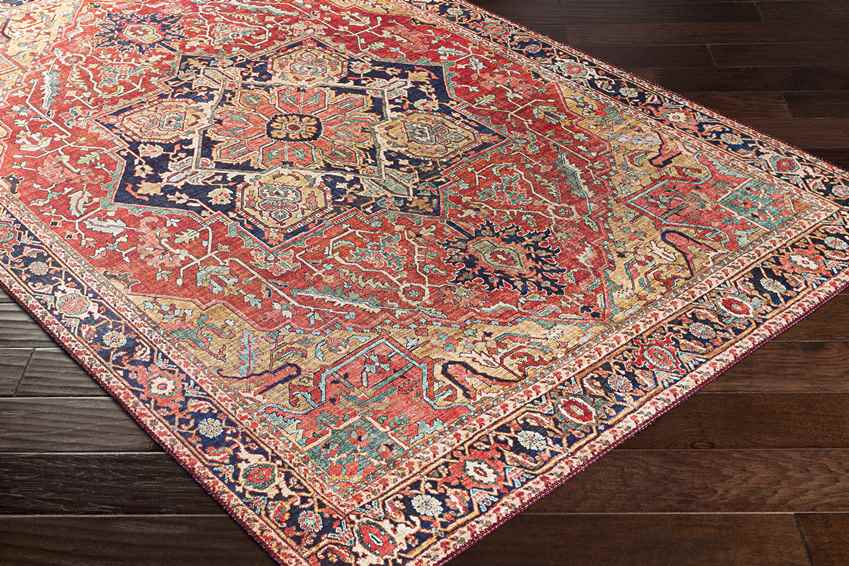 Maren Traditional Brick Red Area Rug