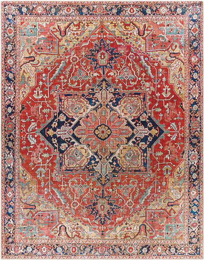 Maren Traditional Brick Red Area Rug