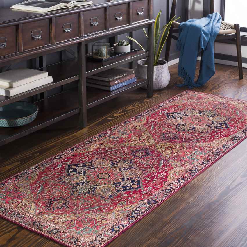 Maren Traditional Brick Red Area Rug