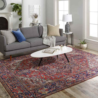 Medevoort Traditional Dark Red Area Rug