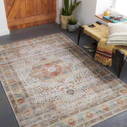 Meemortel Traditional Cream Area Rug