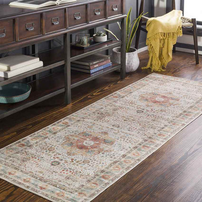 Meemortel Traditional Cream Area Rug
