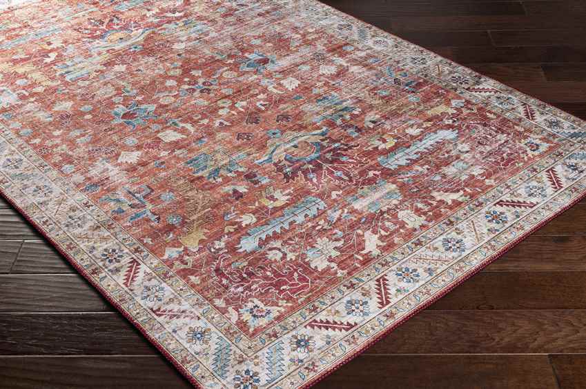 Meeren Traditional Burnt Orange Area Rug