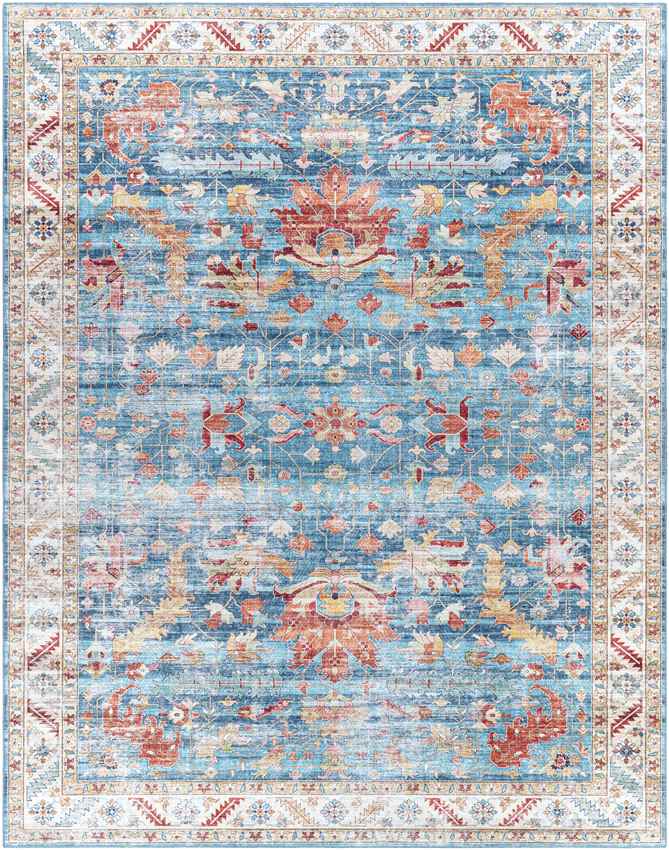 Meeren Traditional Sky Blue Area Rug