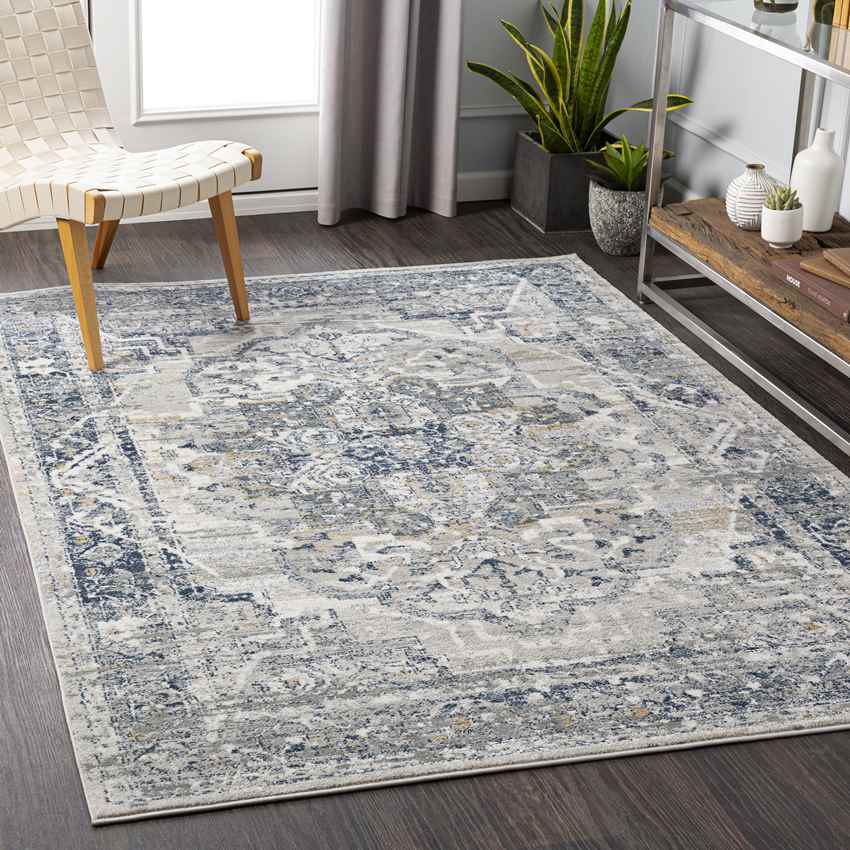 Milschot Traditional Navy Area Rug