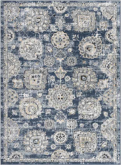 Mosbulten Traditional Navy Area Rug