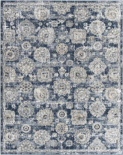 Mosbulten Traditional Navy Area Rug