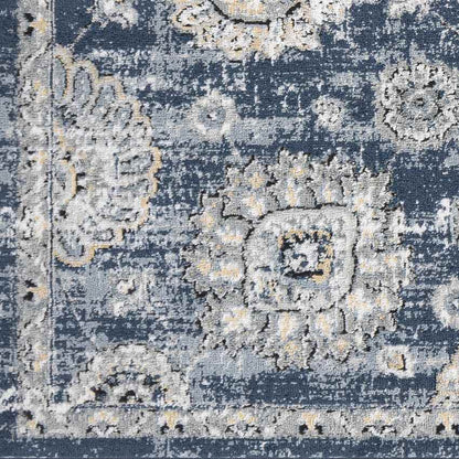 Mosbulten Traditional Navy Area Rug