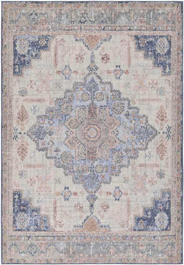 Tadcaster Traditional Bright Blue Area Rug