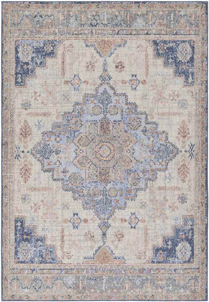 Tadcaster Traditional Bright Blue Area Rug