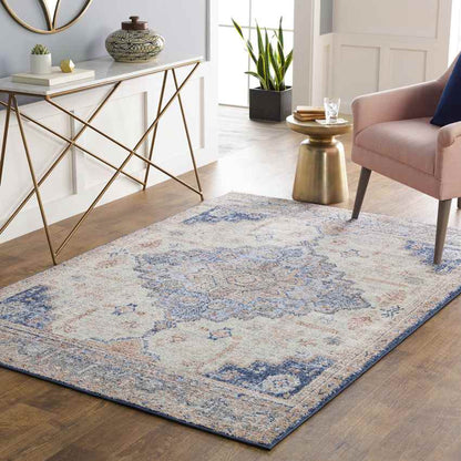 Tadcaster Traditional Bright Blue Area Rug