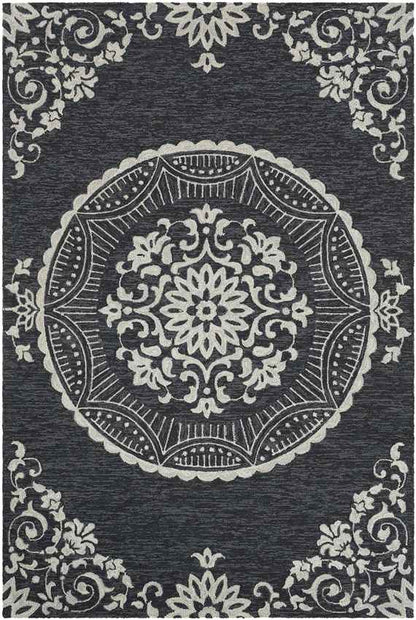 Sevenum Traditional Black Area Rug