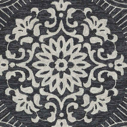 Sevenum Traditional Black Area Rug