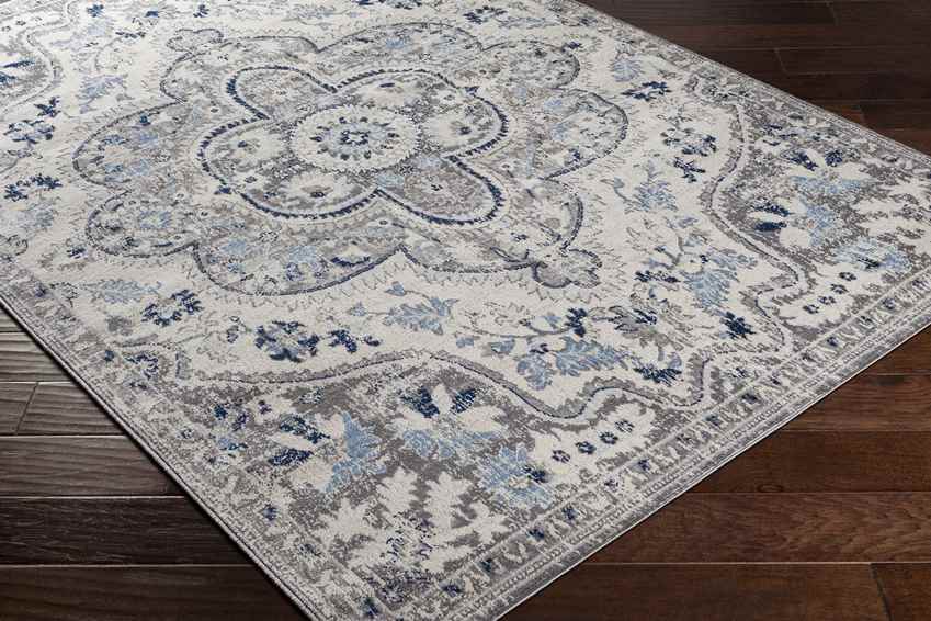 Vergelt Traditional Medium Gray Area Rug