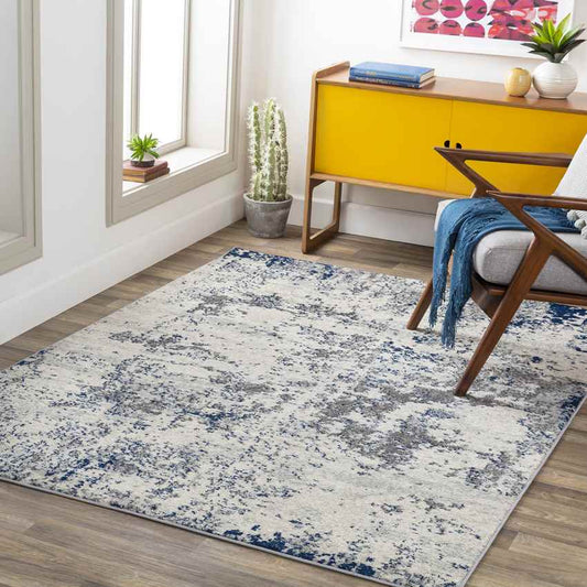 Leah Modern Dark Blue Area Rug