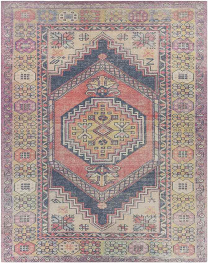 Hoogezand Traditional Bright Yellow Area Rug