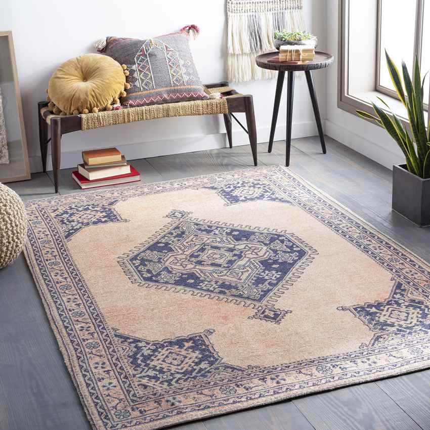 Kaakhorn Traditional Ice Blue Area Rug