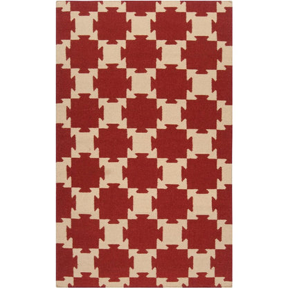 Rhenoy Modern Dark Red Area Rug