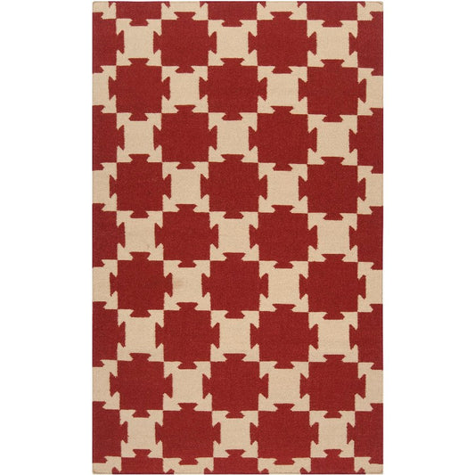 Rhenoy Modern Dark Red Area Rug