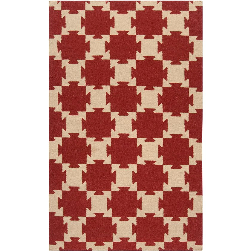 Rhenoy Modern Dark Red Area Rug