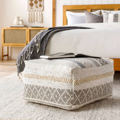 Lichtenegg Silver Gray Pouf