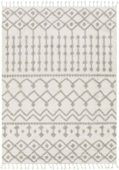 Rocky Ripple Bohemian/Global Pale White Area Rug